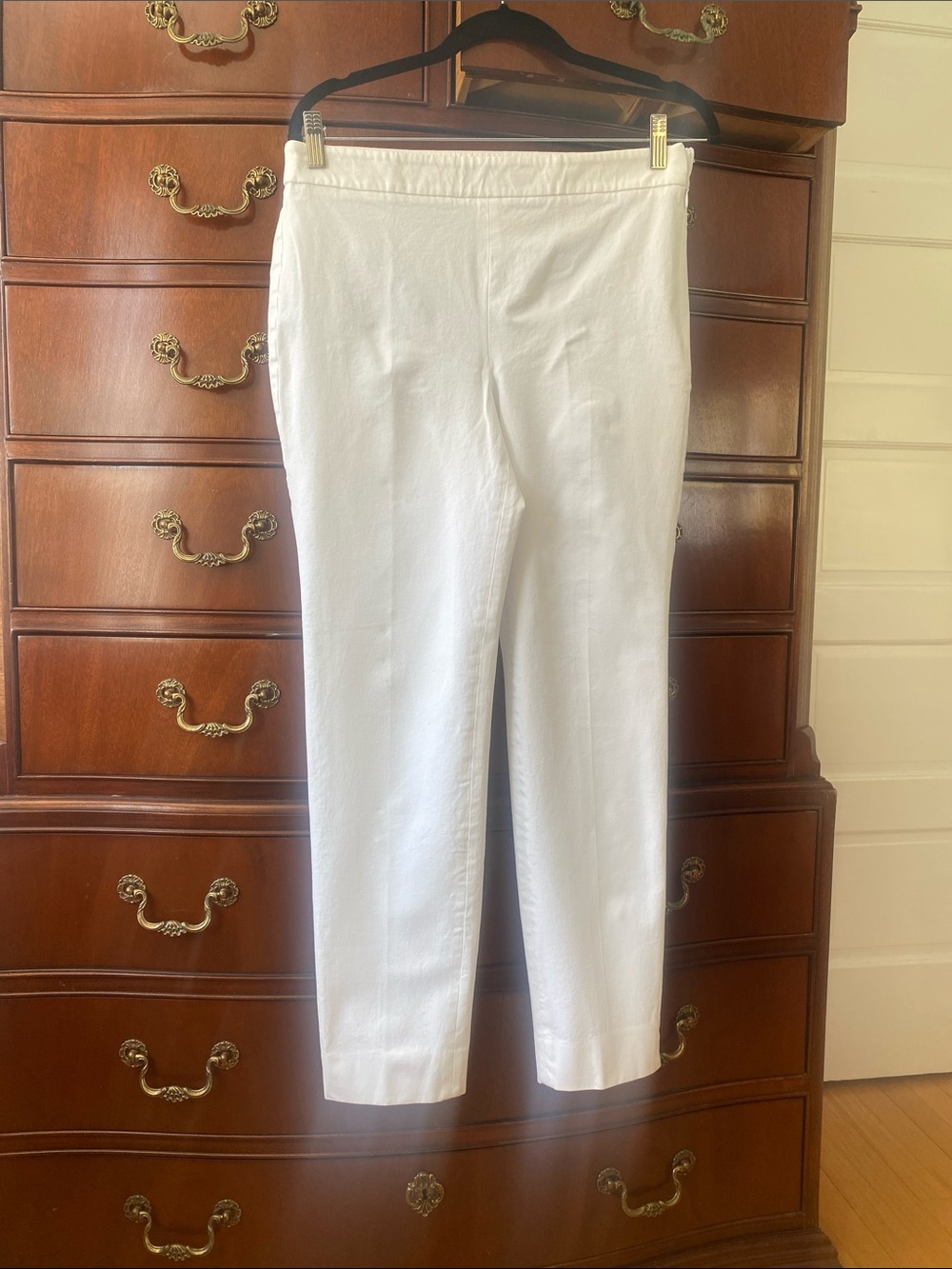 Talbots White Ankle Crop Chatham Straight Pants